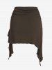 Flounces Metal Hardware Ruched Mini Skirt -  