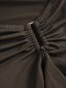 Flounces Metal Hardware Ruched Mini Skirt -  
