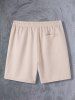 Solid Color Short Sleeves Shirt and Casual Shorts Two Pieces Set -  