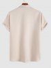 Solid Color Short Sleeves Shirt and Casual Shorts Two Pieces Set -  