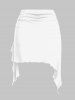 Flounces Metal Hardware Ruched Mini Skirt -  