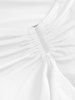 Flounces Metal Hardware Ruched Mini Skirt -  