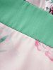 Allover Flower Print Surplice Plunge Tie Knot Shoulder High Low Dress -  