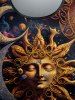 Plus Size Sun Moon Face Print Short Sleeves T-shirt -  