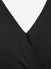 Robe à Surplis avec Jointif à Imprimé Floral Grande-Taille - Noir XL