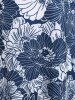 Plus Size Floral Printed Patchwork Surplice Dress -  