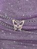T-shirt Superposé Etoile Papillon de Grande Taille à Paillettes - Pourpre  1X | US 14-16