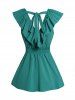 Ruffles Flounce Solid Color Elastic Waist Tank Top -  