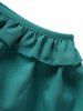 Ruffles Flounce Solid Color Elastic Waist Tank Top -  