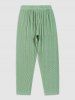 Men's Solid Color Ribbed Textured Casual Tapered Ninth Pants -  