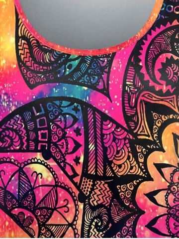 Plus Size Tie Dye Glitter Paisley Print T-shirt