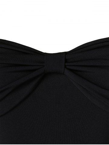 Plus Size Ruffles Off The Shoulder Bow Mermaid Midi Dress