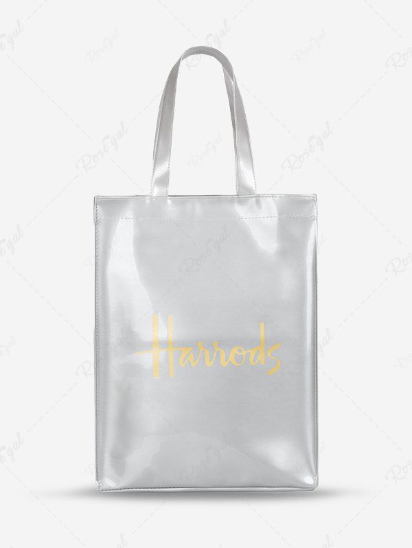 Buy Women's Casual Daily Letter Pattern Waterproof PVC Shopper Work Office Tote Bag  