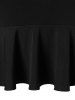 Robe Sirène Mi-Longue à Epaule Dénudée de Grande Taille à Volants - Noir 5x | US 30-32