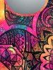 Plus Size Tie Dye Glitter Paisley Print T-shirt -  