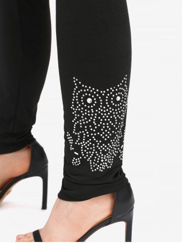 Plus Size Glitter Rhinestones Owl Leggings