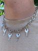 Collier Tendance avec Pendentif Clef et Pompon - Argent 