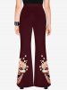 Gothic Clown Popcorn Print Flare Pants -  