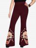 Gothic Clown Popcorn Print Flare Pants -  