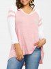 Plus Size Two Tone Raglan Sleeve Tee -  