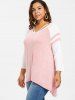 Plus Size Two Tone Raglan Sleeve Tee -  