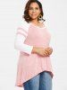 Plus Size Two Tone Raglan Sleeve Tee -  
