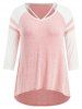 Plus Size Two Tone Raglan Sleeve Tee -  