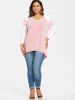 Plus Size Two Tone Raglan Sleeve Tee -  