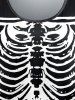 Plus Size Halloween Skeleton Print T-shirt -  
