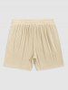 Men's Solid Color Ribbed Textured Drawstring Bermuda Shorts -  