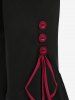 Plus Size Lettuce Layered Buttons Flare Pants -  