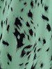 Plus Size Leopard Print Surplice Ruched Tie Poet Sleeves Blouse -  