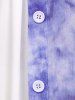 Plus Size Chain Panel Crisscross Ruched Cami Top and Tie Dye Buttons Blouse -  
