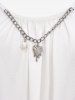 Plus Size Chain Panel Crisscross Ruched Cami Top and Tie Dye Buttons Blouse -  