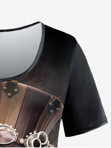 Plus Size Cat Hat Floral Print T-shirt