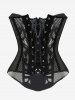 Gothic Button Fishnet Lace Up Corset -  