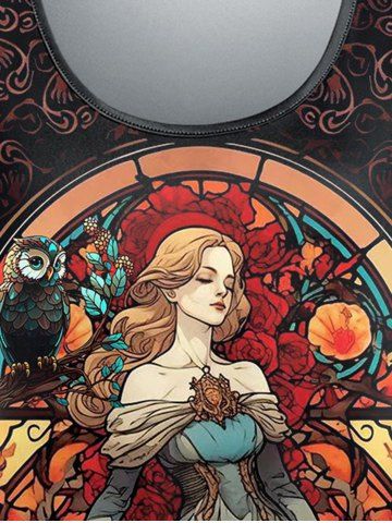 Plus Size Princess Flower Window Owl Cat Print T-shirt