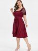 Plus Size Ruched Sparkling Sequin Tulip Hem Dress -  