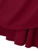 Plus Size Ruched Sparkling Sequin Tulip Hem Dress -  