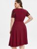 Robe Tulipe Pailletée Brillante Grande Taille - Rouge foncé 5x | US 30-32