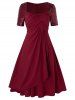 Robe Tulipe Pailletée Brillante Grande Taille - Rouge foncé 5x | US 30-32