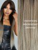 Women's Middle Part Bangs Chocolate Color Ombre Long Silky Straight Synthetic Wig -  