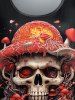 Gothic Skull Mushroom Bloody Hat Print Short Sleeves T-shirt -  