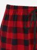 Plus Size Solid Color Top and Plaid Bowknot Tied Shorts Pajama Set -  