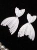 Boucles D'Oreilles Pendantes en Forme de Queue de Poisson Style Vintage - Blanc 