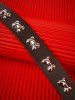 Gothic Rivet Dog Bone PU Leather Charm Bracelet -  