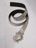 Fashion Heart Buckle Faux Rhinestone Glitter Belt -  