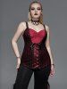 Gothic Lace Ruched Lace-up Tank Top -  
