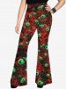Gothic Colorful Octopus Eye Print Flare Pants -  