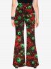 Gothic Colorful Octopus Eye Print Flare Pants -  